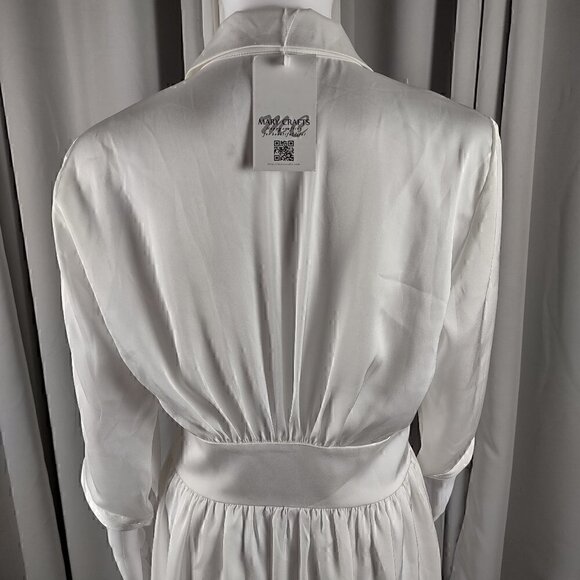 Mary Crafts Women's White A-Line Side Zip Elegant Dress Size 8 (NWT) - Picture 4 of 15